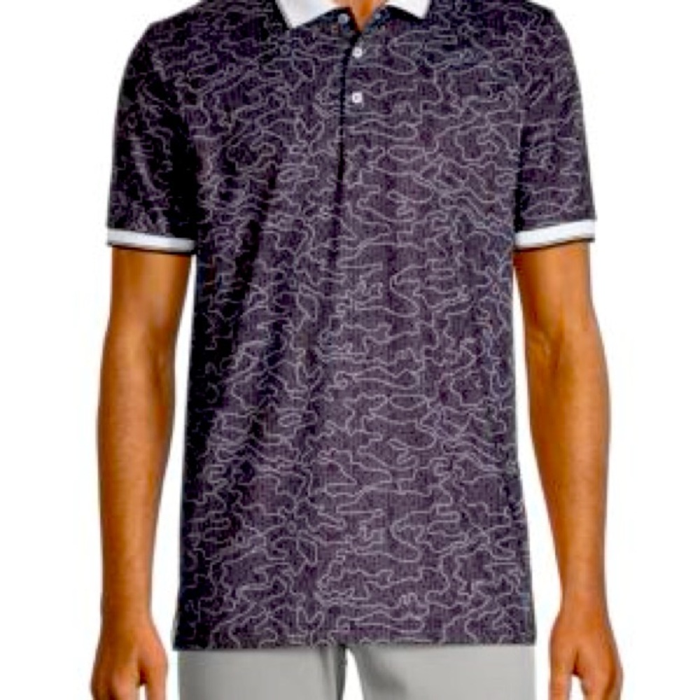 KARL LAGERFELD PARIS Logo & Camo-Print Polo XXL